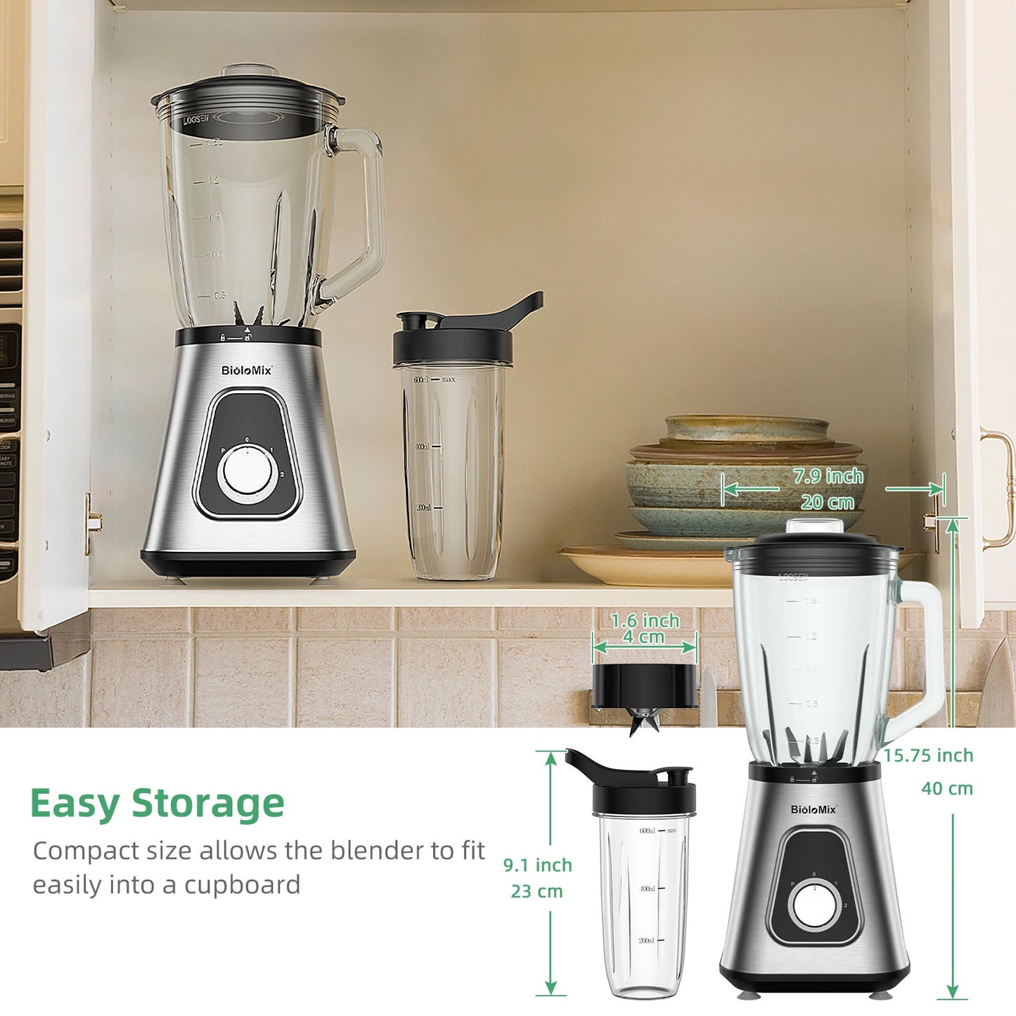 Glass Jar Power Blender 1.5L