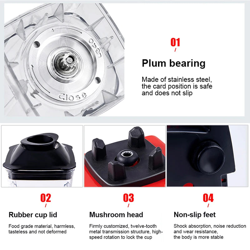 High-Power Commercial Blender 2L